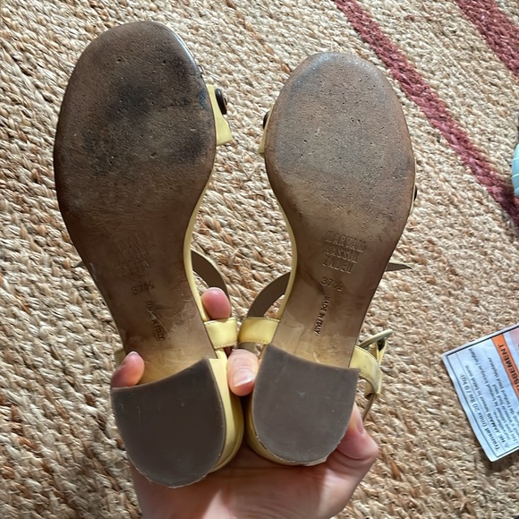 Maryam Nassir Zadeh patent yellow studded Sophie Sandals size 37.5 *rare* - Picture 11 of 11